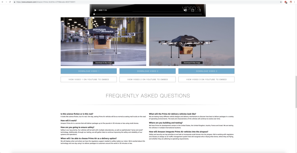 Information on Amazon Drone